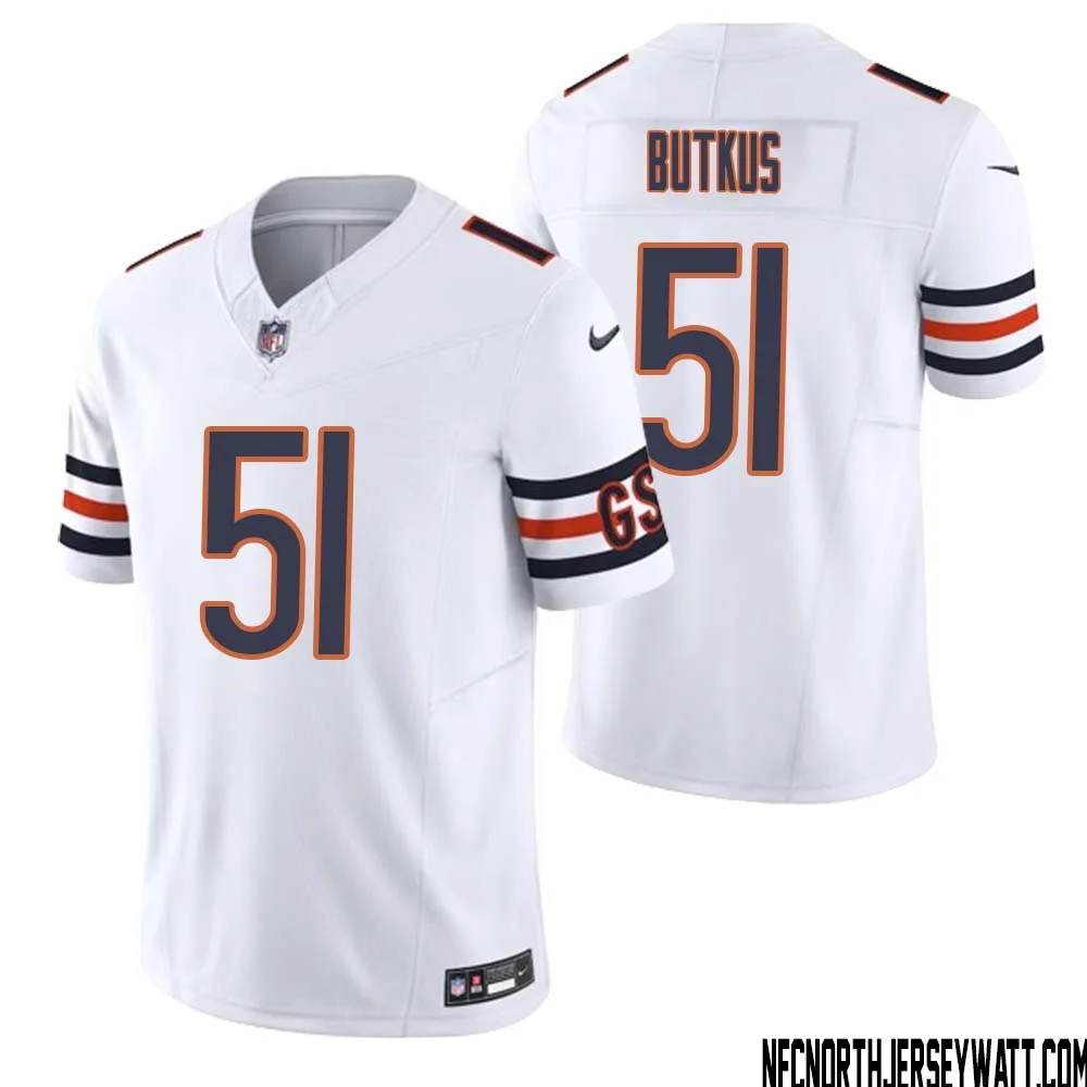 Dick Butkus No 51 Men White Chicago Bears Vapor F.U.S.E. Limited Jersey 1