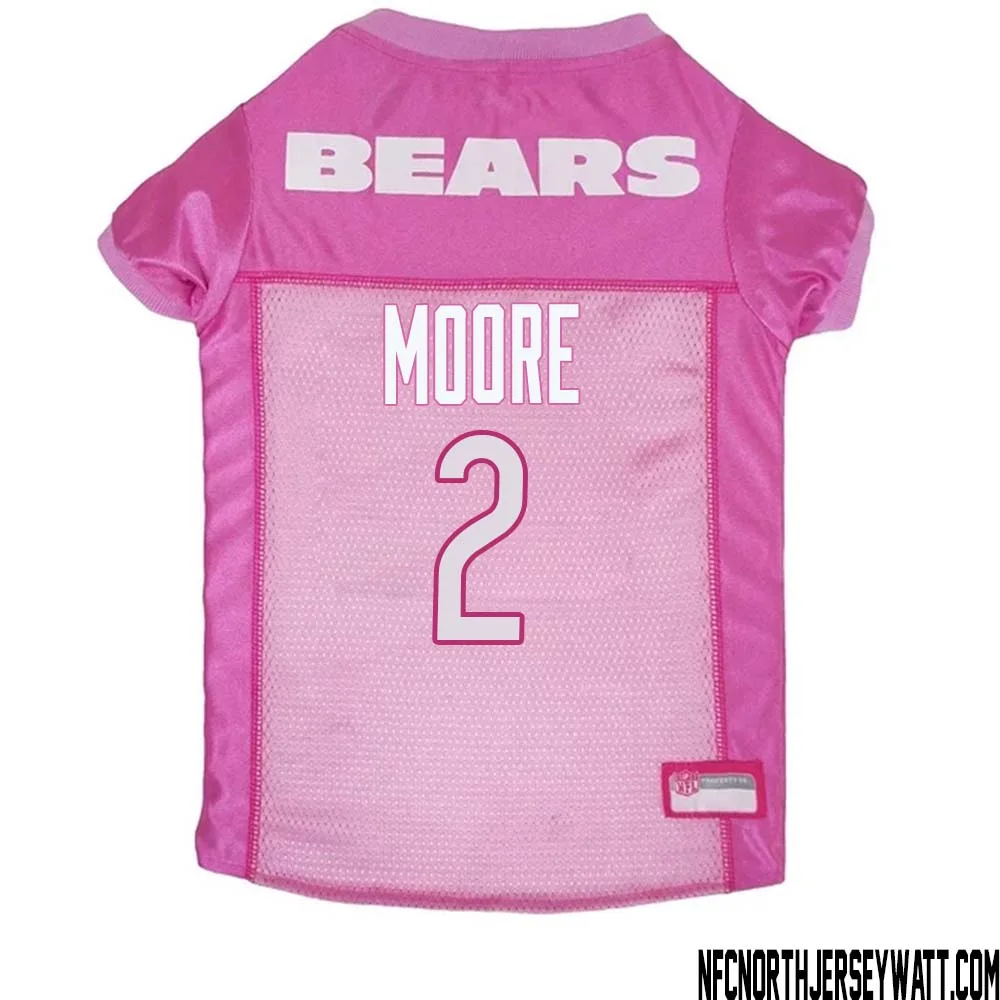 DJ Moore No 2 Chicago Bears Dog Jersey Pink 1