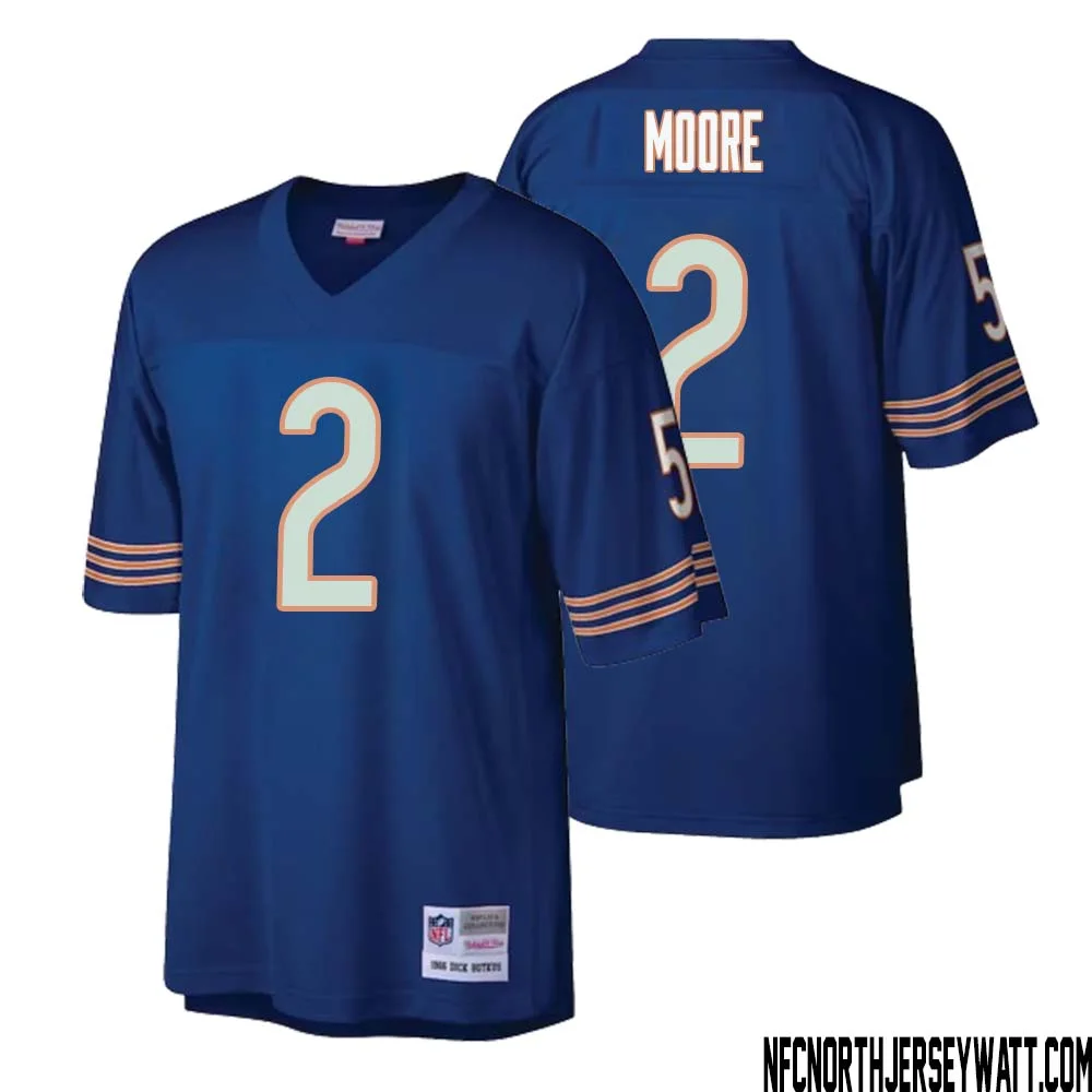 DJ Moore No 2 Men Mitchell Ness Navy Chicago Bears Retired Player Legacy Replica Jersey 1