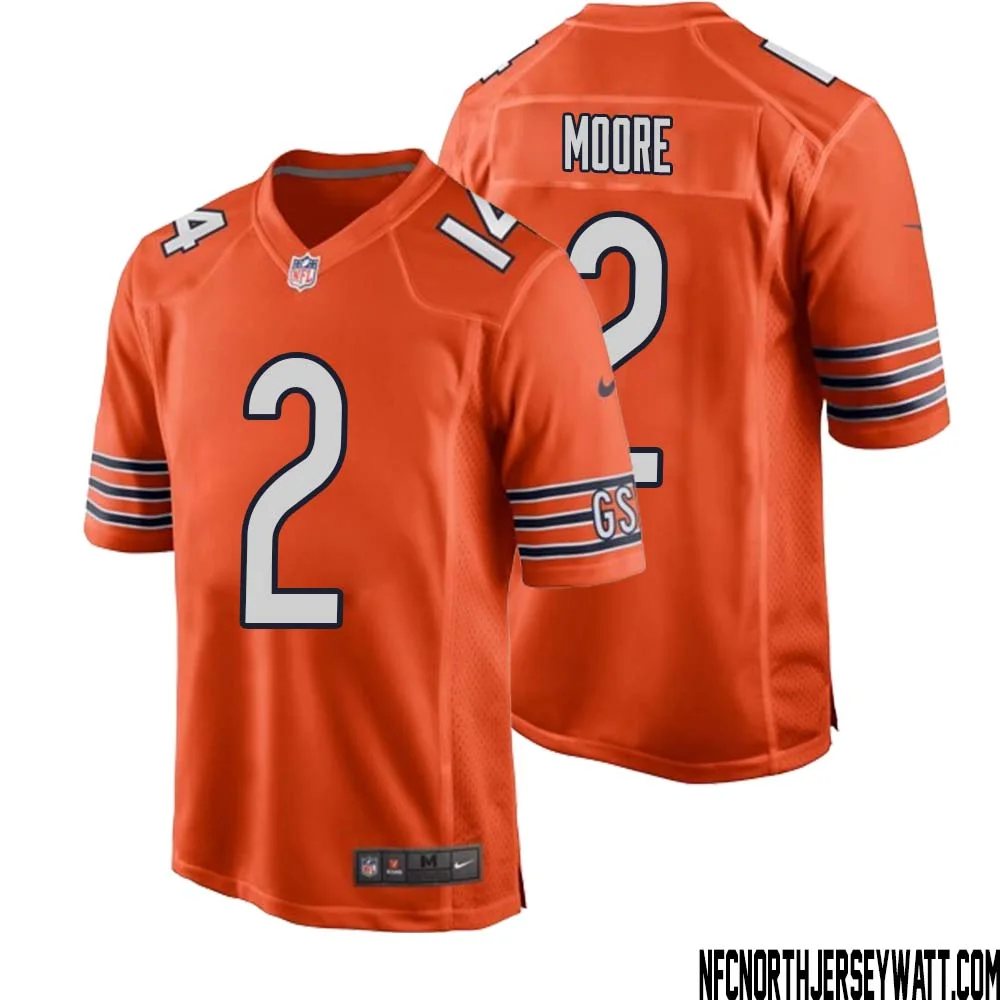 DJ Moore No 2 Men Orange Chicago Bears Alternate Game Player Jersey 1