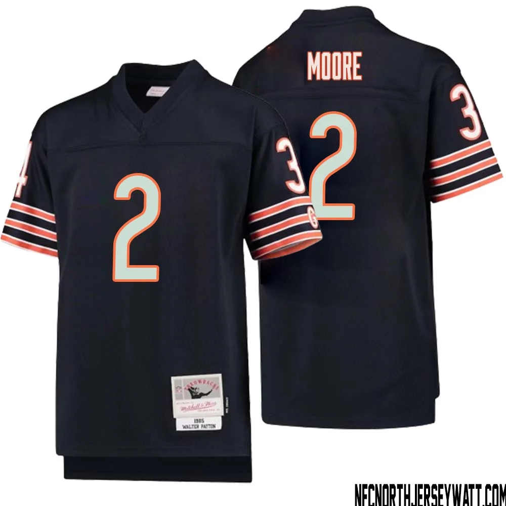 DJ Moore No 2 Youth Mitchell Ness Navy Chicago Bears 1985 Legacy Retired Player Jersey