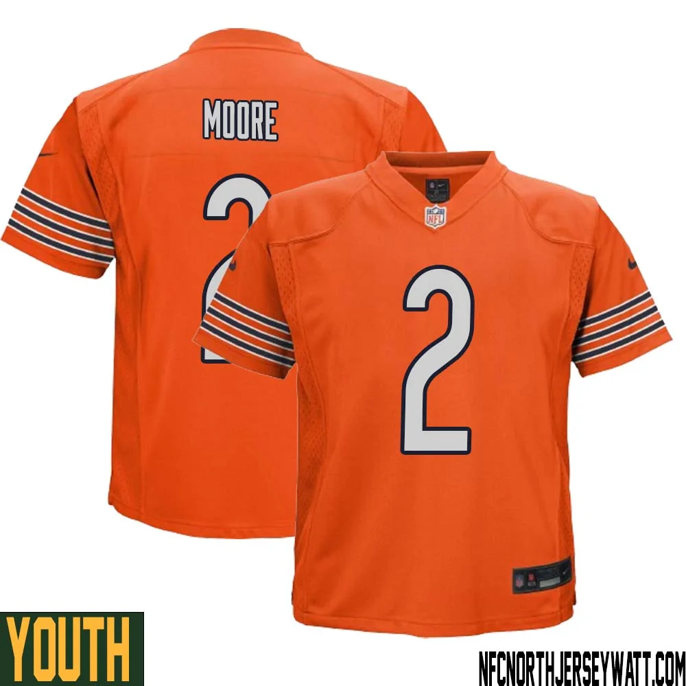DJ Moore No 2 Youth Orange Chicago Bears Alternate Game Player Jersey