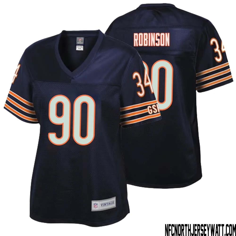 Dominique Robinson No 90 Women NFL Pro Line Navy Chicago Bears Retired Player Replica Jersey