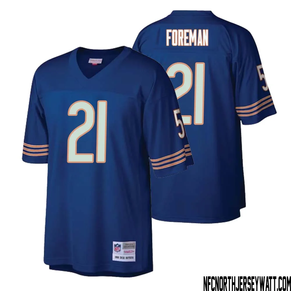 DOnta Foreman No 21 Men Mitchell Ness Navy Chicago Bears Retired Player Legacy Replica Jersey 1