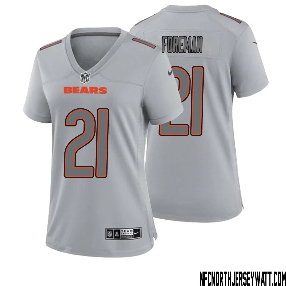DOnta Foreman No 21 Women Gray Chicago Bears Atmosphere Fashion Game Jersey
