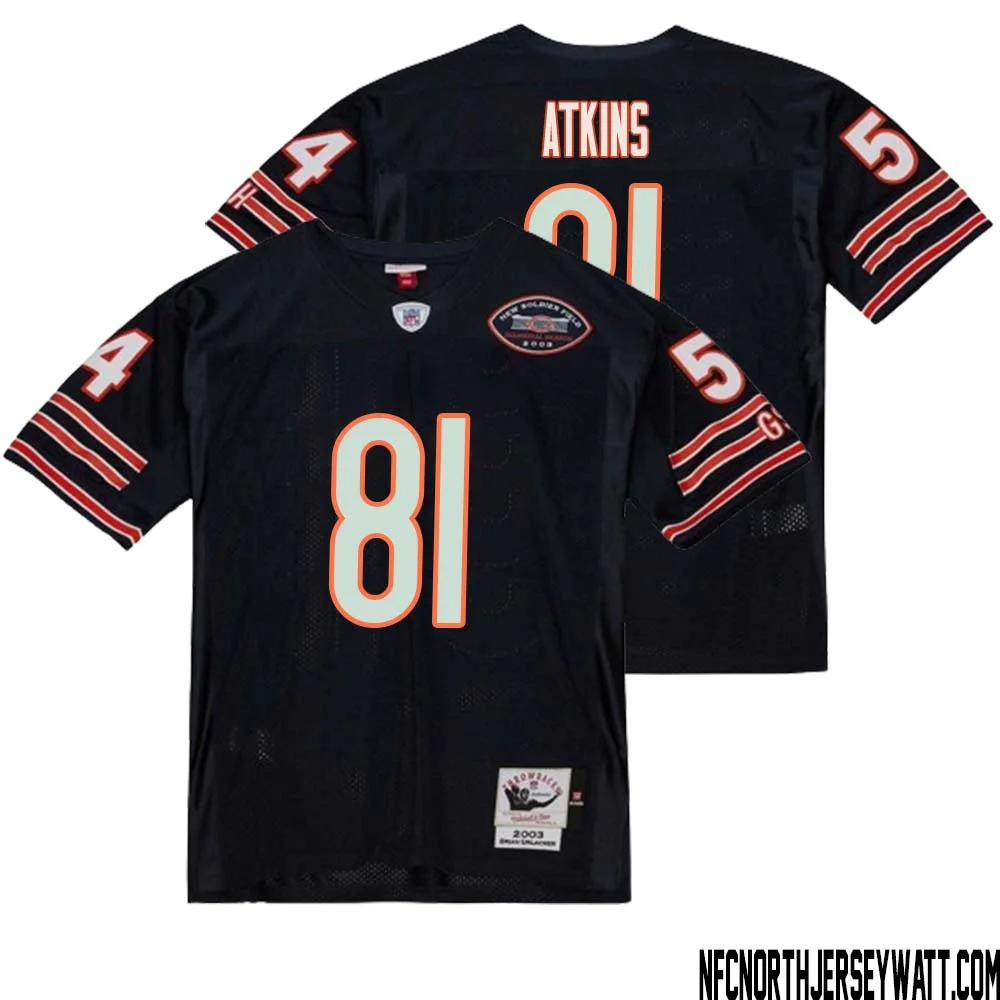 Doug Atkins No 81 Men Mitchell Ness Navy Chicago Bears 2004 Authentic Throwback Retired Player Jersey 1