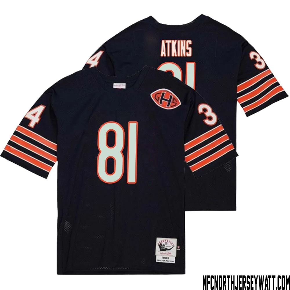 Doug Atkins No 81 Men Mitchell Ness Navy Chicago Bears 2004 Authentic Throwback Retired Player Jersey 2