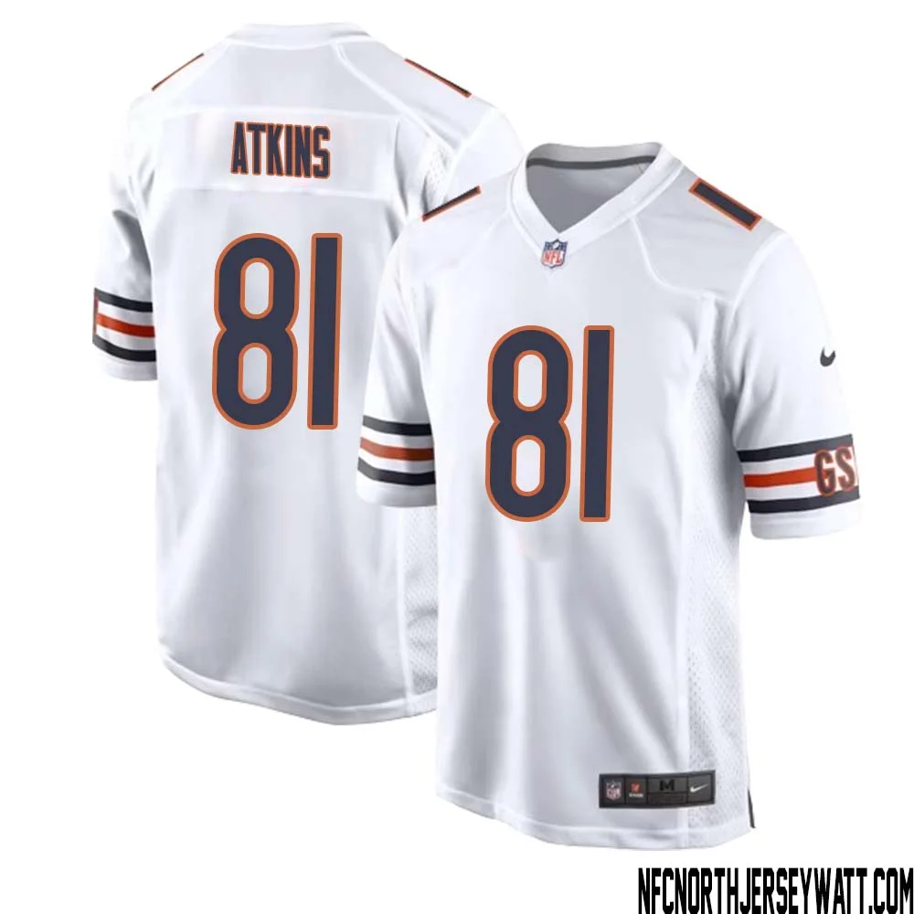 Doug Atkins No 81 Men White Chicago Bears Away Game Jersey 1