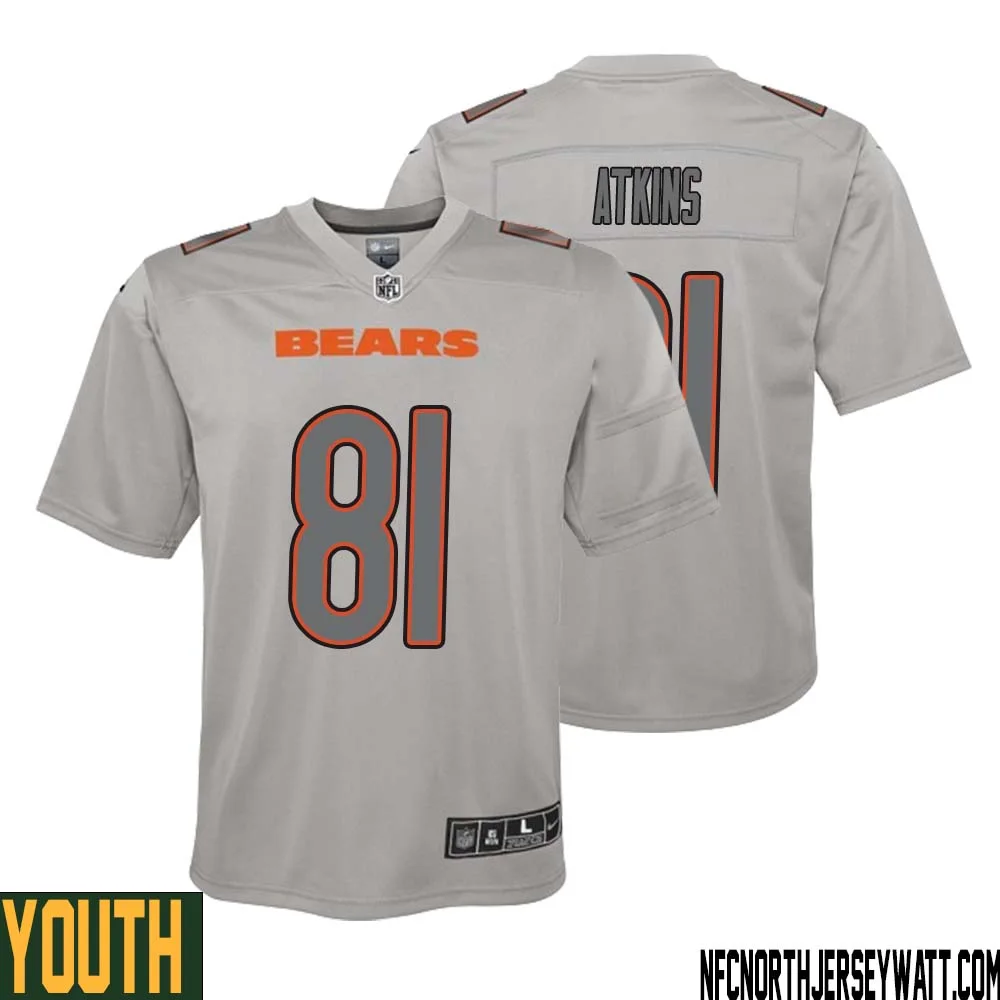 Doug Atkins No 81 Youth Gray Chicago Bears Atmosphere Fashion Game Jersey