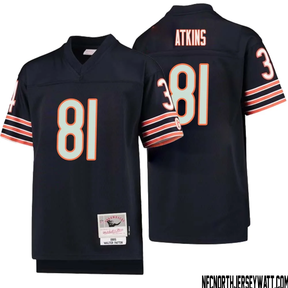 Doug Atkins No 81 Youth Mitchell Ness Navy Chicago Bears 1985 Legacy Retired Player Jersey