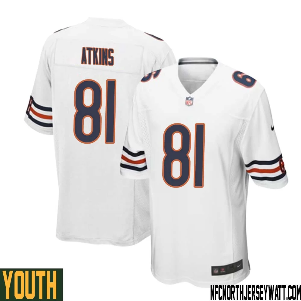 Doug Atkins No 81 Youth White Chicago Bears Away Game Jersey 1