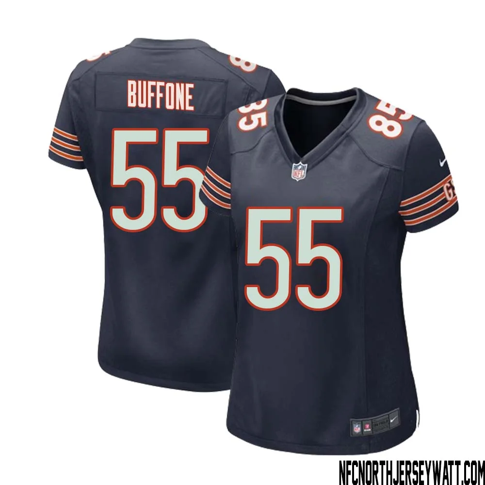 Doug Buffone No 55 Chicago Bears Home Game Navy Jersey for Women 1