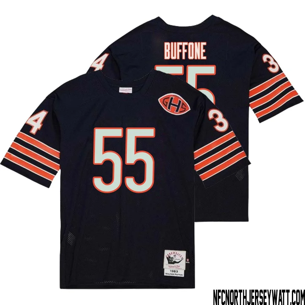 Doug Buffone No 55 Men Mitchell Ness Navy Chicago Bears 2004 Authentic Throwback Retired Player Jersey