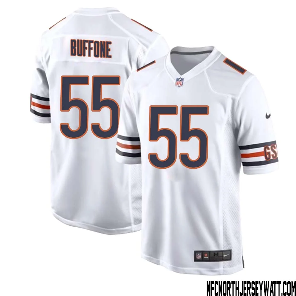 Doug Buffone No 55 Men White Chicago Bears Away Game Jersey