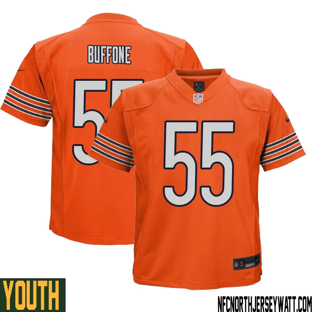 Doug Buffone No 55 Youth Orange Chicago Bears Alternate Game Player Jersey 1