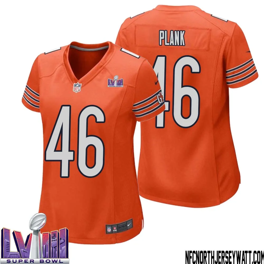 Doug Plank No 46 Chicago Bears Super Bowl LVIII Alternate Game Jersey Orange for Women