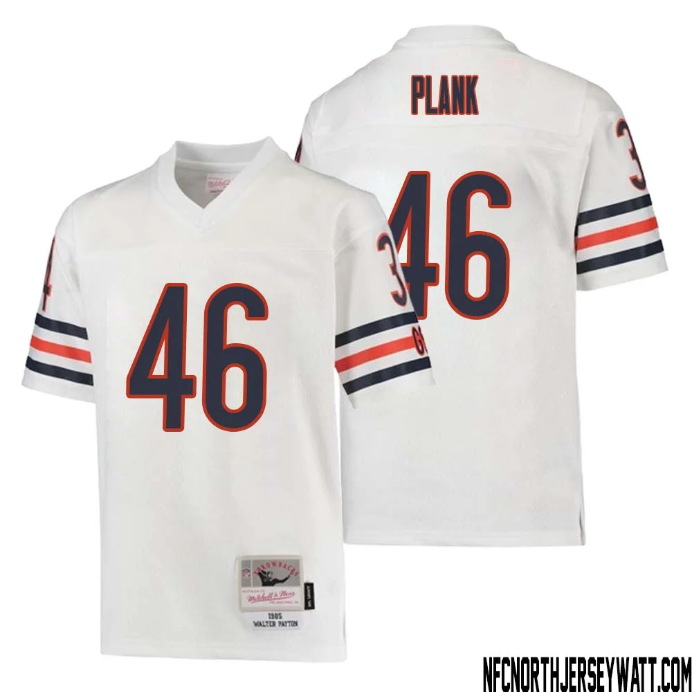 Doug Plank No 46 Youth Mitchell Ness White Chicago Bears 1985 Retired Player Legacy Jersey