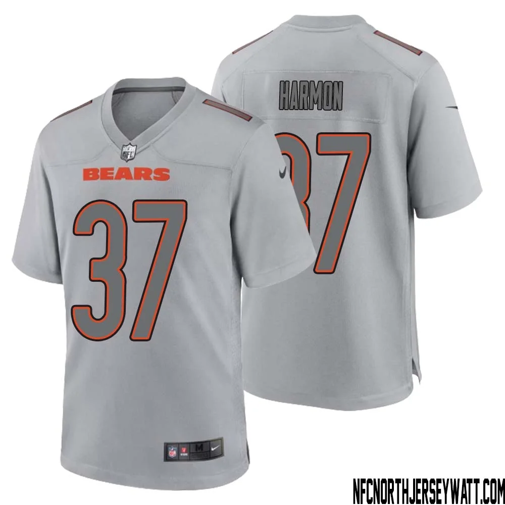 Duron Harmon No 37 Men Gray Chicago Bears Atmosphere Fashion Game Jersey 1