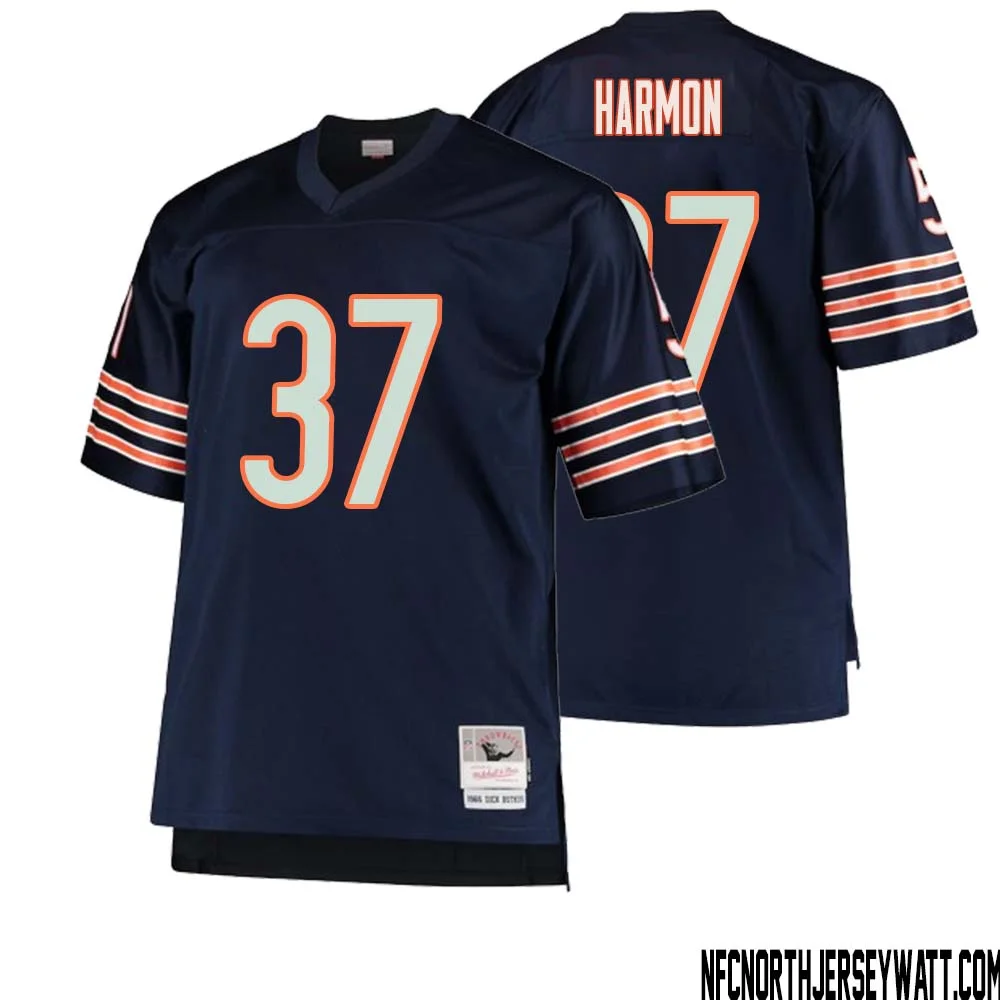 Duron Harmon No 37 Men Mitchell Ness Navy Chicago Bears Big Tall 1966 Retired Player Replica Jersey 1