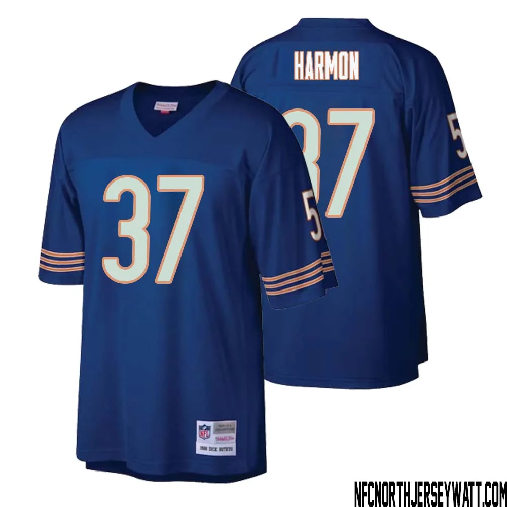 Duron Harmon No 37 Men Mitchell Ness Navy Chicago Bears Retired Player Legacy Replica Jersey