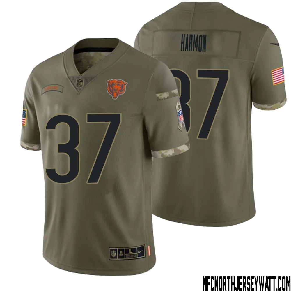 Duron Harmon No 37 Men Olive Chicago Bears 2022 Salute To Service Retired Player Limited Jersey