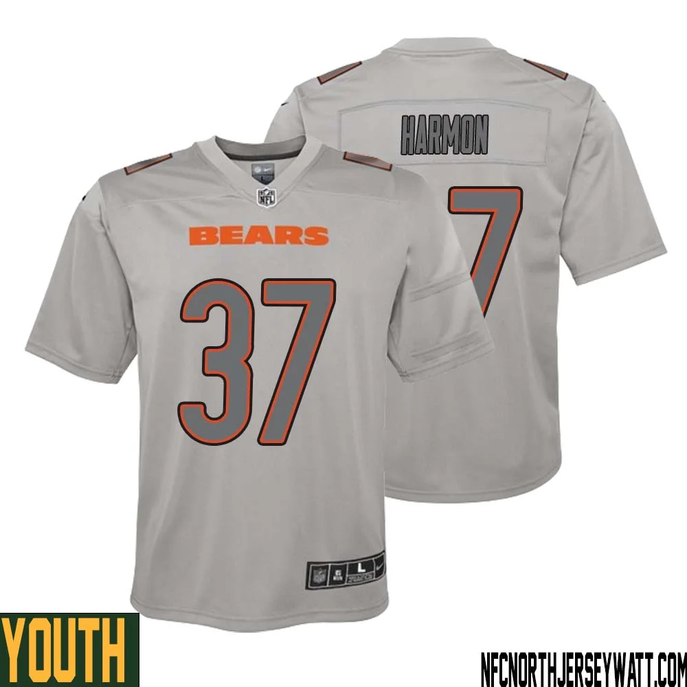 Duron Harmon No 37 Youth Gray Chicago Bears Atmosphere Fashion Game Jersey