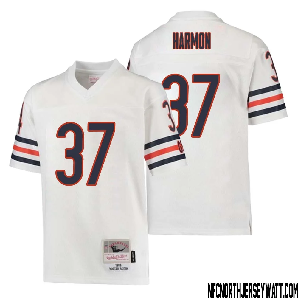 Duron Harmon No 37 Youth Mitchell Ness White Chicago Bears 1985 Retired Player Legacy Jersey 1