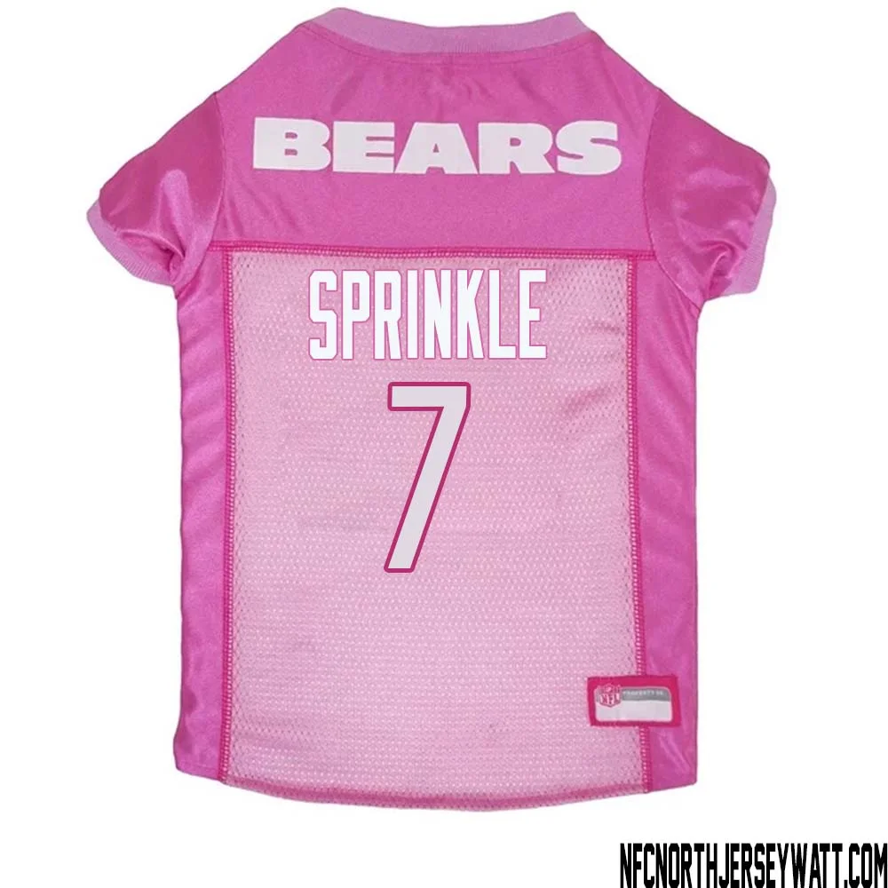 Ed Sprinkle No 7 Chicago Bears Dog Jersey Pink