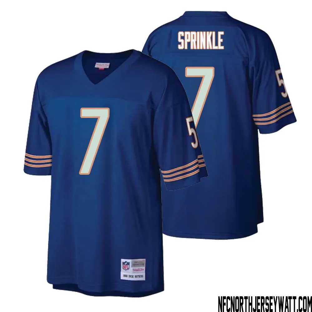 Ed Sprinkle No 7 Men Mitchell Ness Navy Chicago Bears Retired Player Legacy Replica Jersey