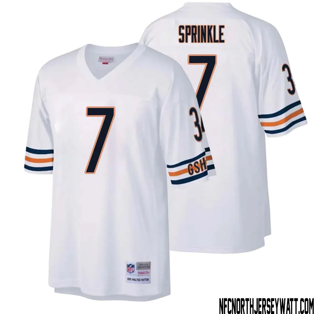 Ed Sprinkle No 7 Men Mitchell Ness White Chicago Bears Legacy Replica Jersey 1