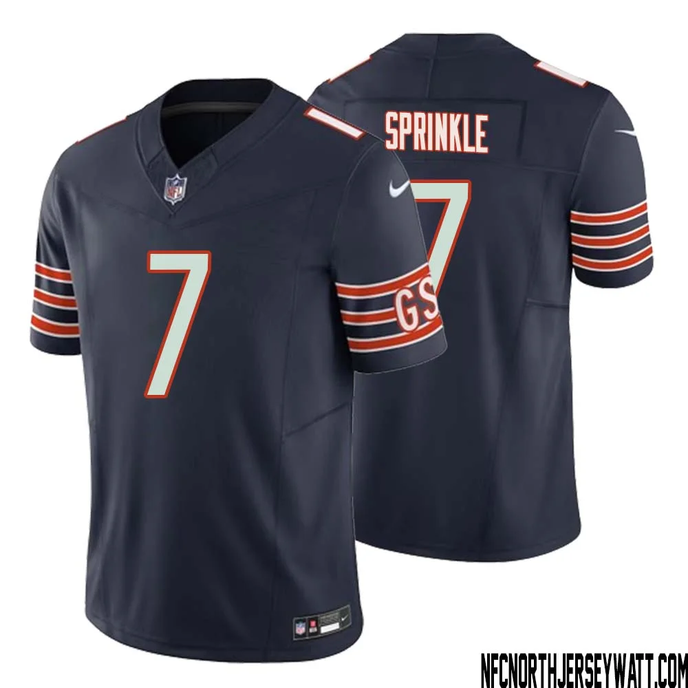 Ed Sprinkle No 7 Men Navy Chicago Bears Vapor F.U.S.E. Limited Jersey 1