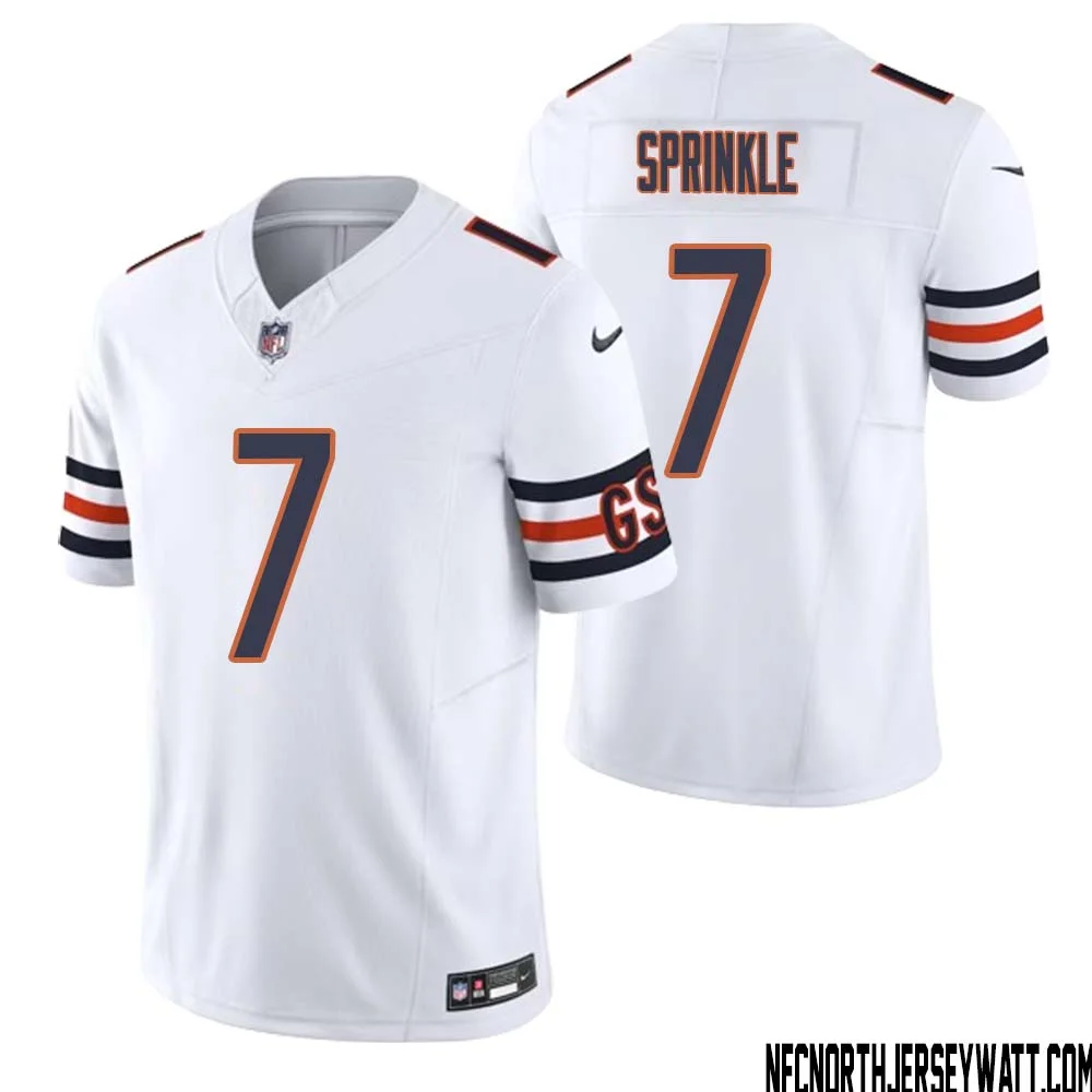 Ed Sprinkle No 7 Men White Chicago Bears Vapor F.U.S.E. Limited Jersey