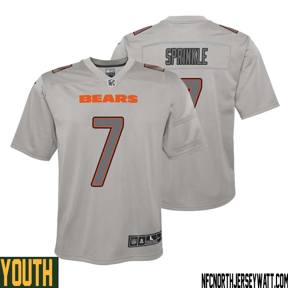 Ed Sprinkle No 7 Youth Gray Chicago Bears Atmosphere Fashion Game Jersey