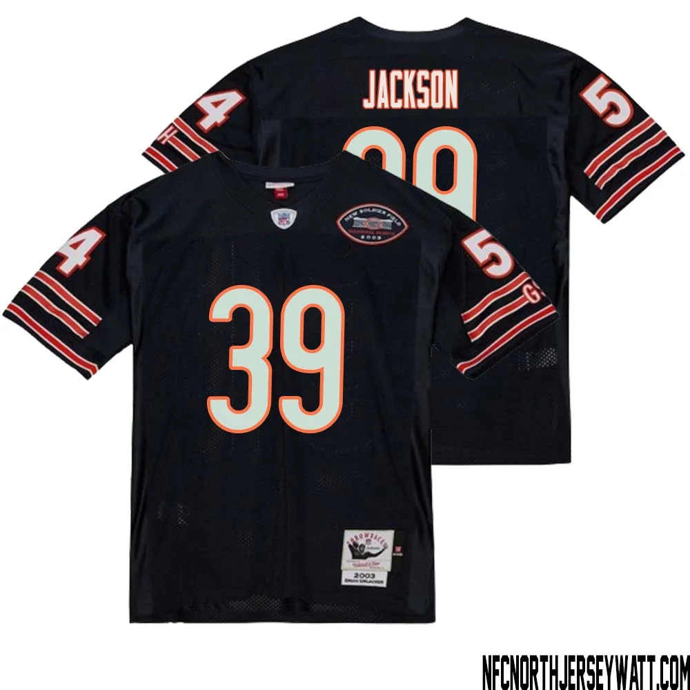 Eddie Jackson No 39 Men Mitchell Ness Navy Chicago Bears 2004 Authentic Throwback Retired Player Jersey 1