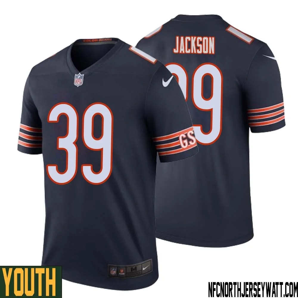 Eddie Jackson No 39 Youth Navy Chicago Bears Color Rush Legend Jersey