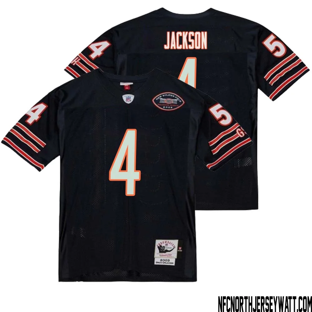 Eddie Jackson No 4 Men Mitchell Ness Navy Chicago Bears 2004 Authentic Throwback Retired Player Jersey 1 1