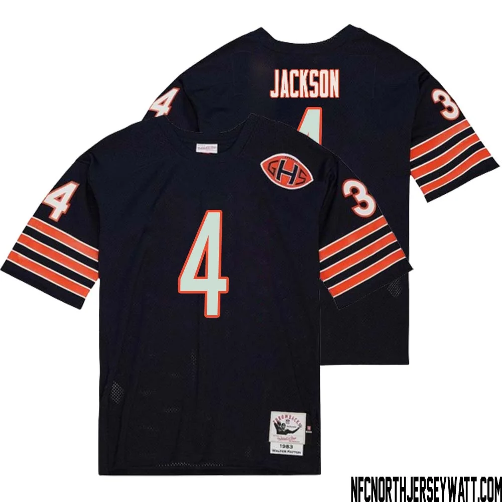 Eddie Jackson No 4 Men Mitchell Ness Navy Chicago Bears 2004 Authentic Throwback Retired Player Jersey