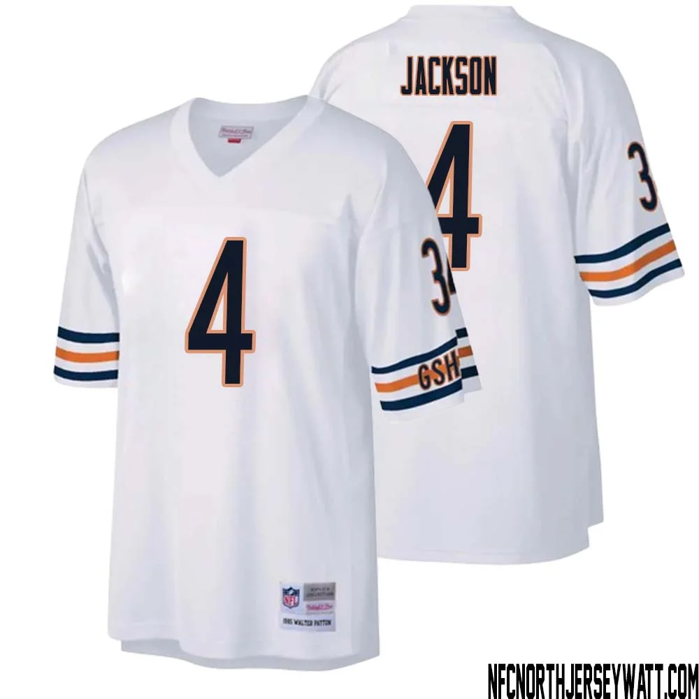 Eddie Jackson No 4 Men Mitchell Ness White Chicago Bears Legacy Replica Jersey