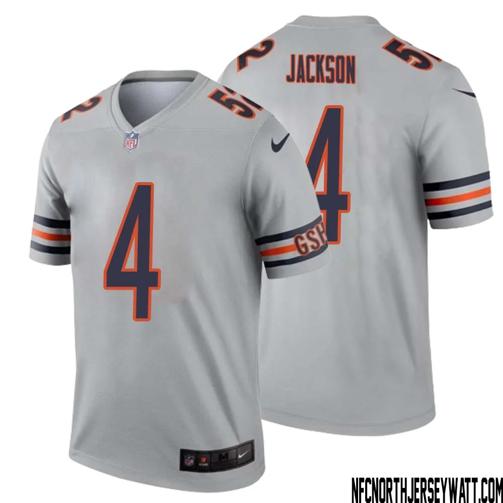 Eddie Jackson No 4 Men Silver Chicago Bears Inverted Legend Jersey 1