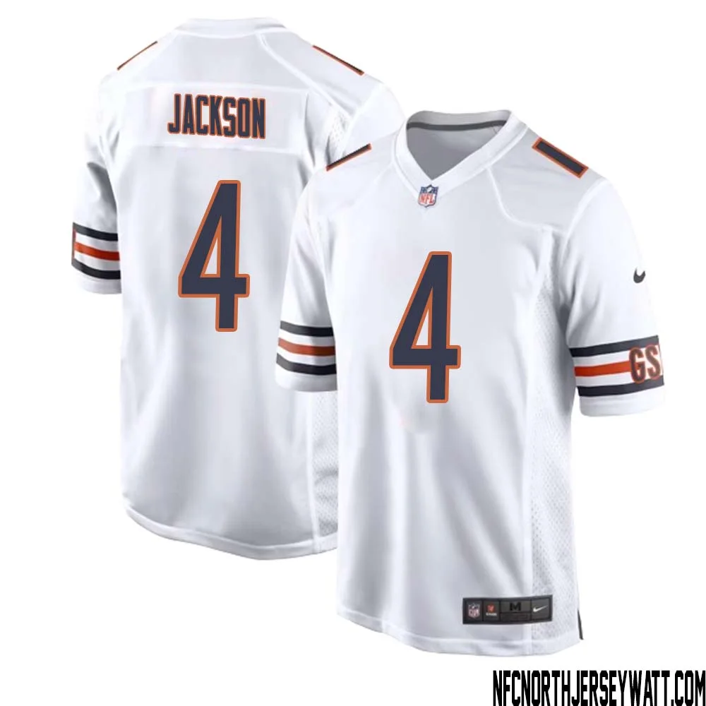 Eddie Jackson No 4 Men White Chicago Bears Away Game Jersey