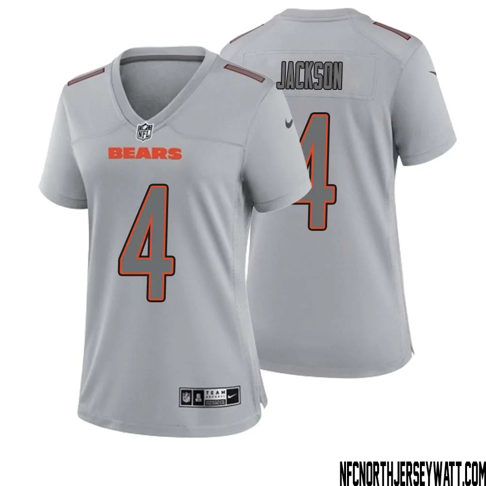 Eddie Jackson No 4 Women Gray Chicago Bears Atmosphere Fashion Game Jersey