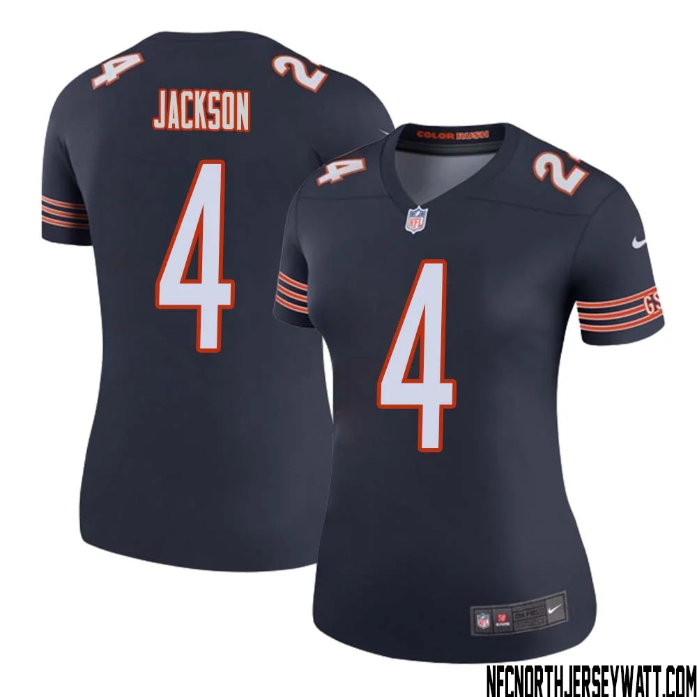Eddie Jackson No 4 Women Navy Chicago Bears Color Rush Legend Jersey 1
