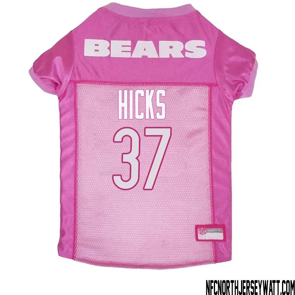 Elijah Hicks No 37 Chicago Bears Dog Jersey Pink 1