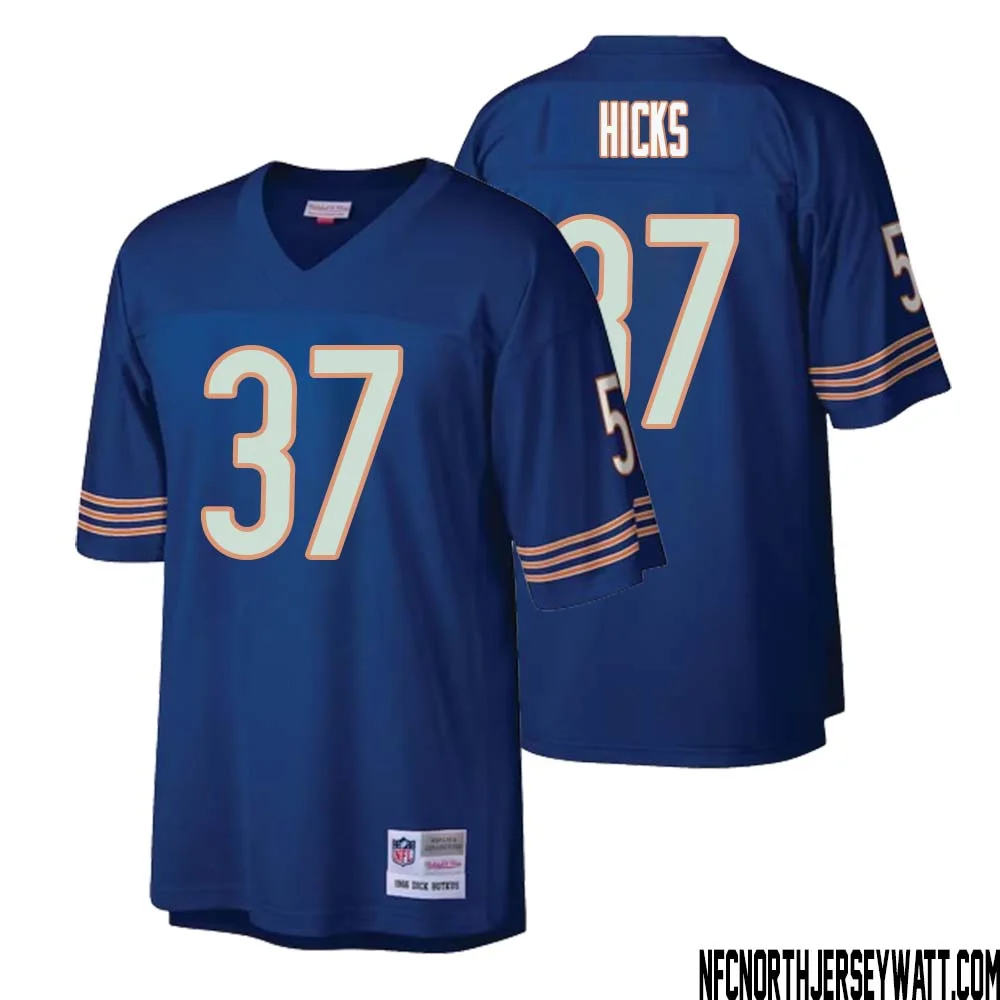 Elijah Hicks No 37 Men Mitchell Ness Navy Chicago Bears Retired Player Legacy Replica Jersey