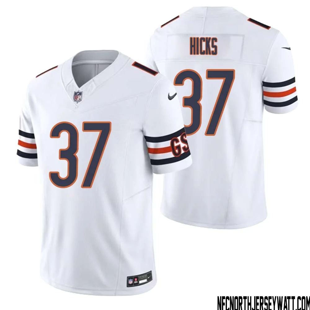 Elijah Hicks No 37 Men White Chicago Bears Vapor F.U.S.E. Limited Jersey