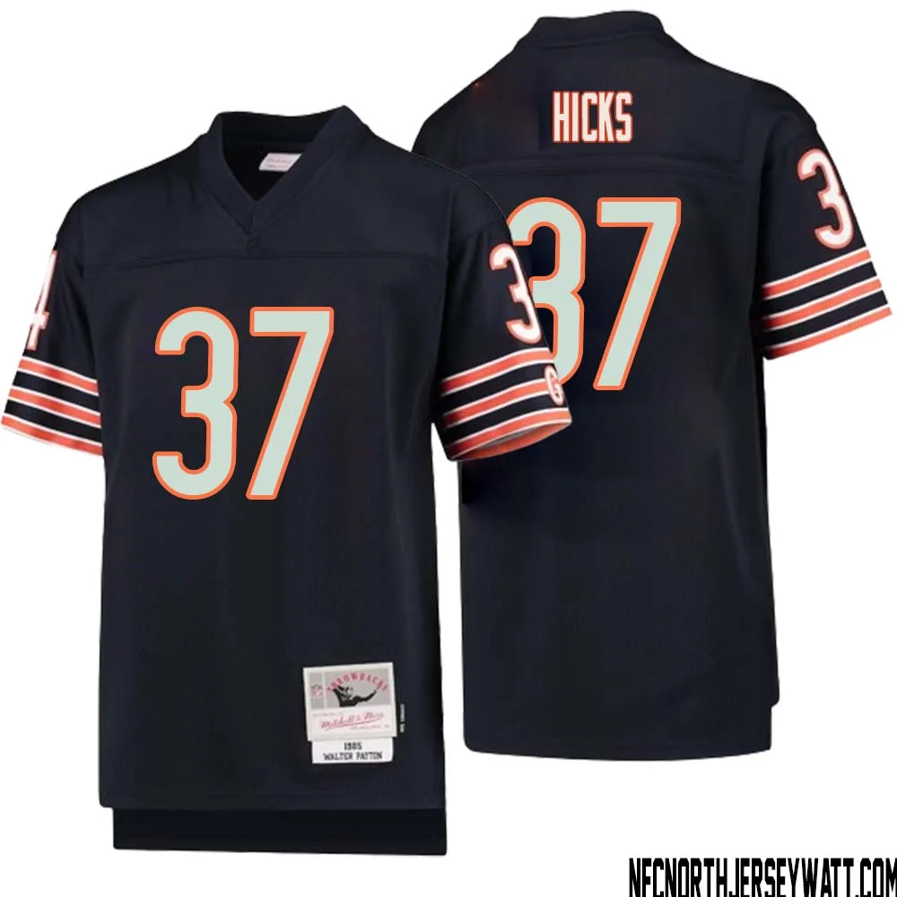 Elijah Hicks No 37 Youth Mitchell Ness Navy Chicago Bears 1985 Legacy Retired Player Jersey 1