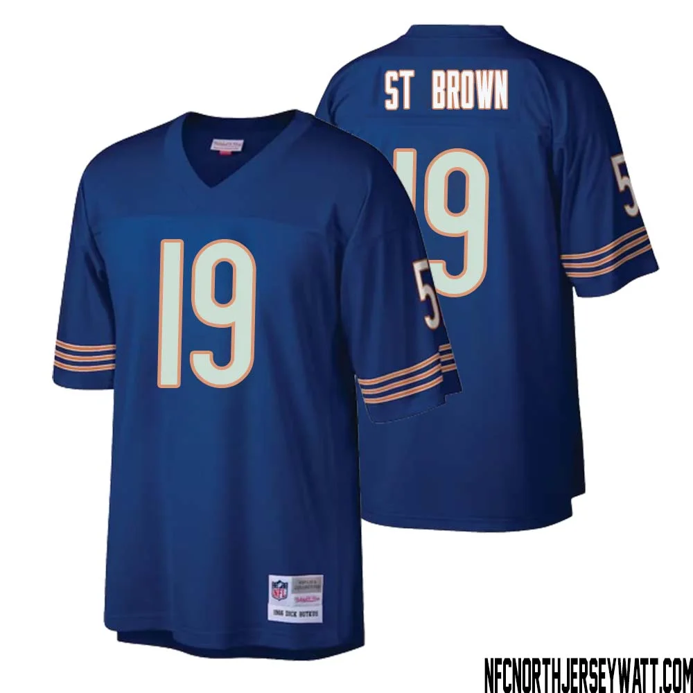 Equanimeous St. Brown No 19 Men Mitchell Ness Navy Chicago Bears Retired Player Legacy Replica Jersey