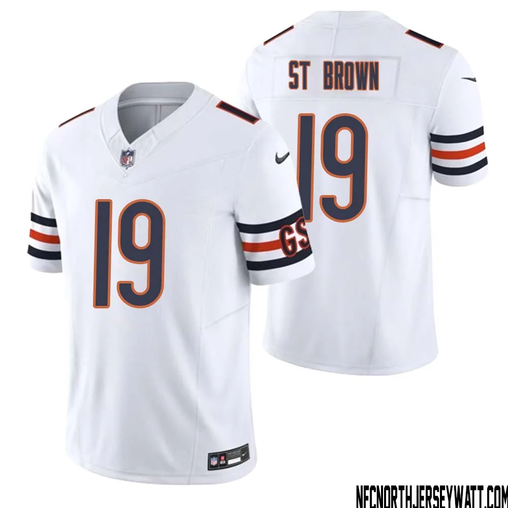 Equanimeous St. Brown No 19 Men White Chicago Bears Vapor F.U.S.E. Limited Jersey