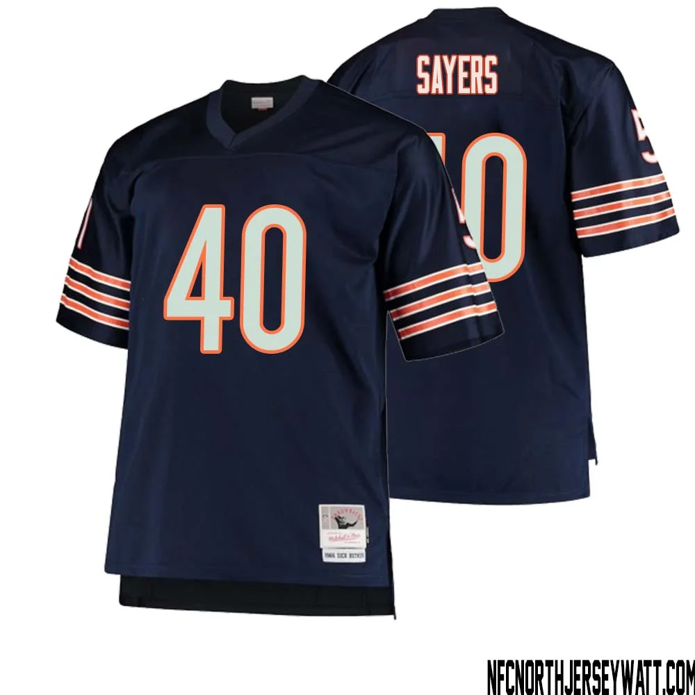 Gale Sayers No 40 Men Mitchell Ness Navy Chicago Bears Big Tall 1966 Retired Player Replica Jersey 1