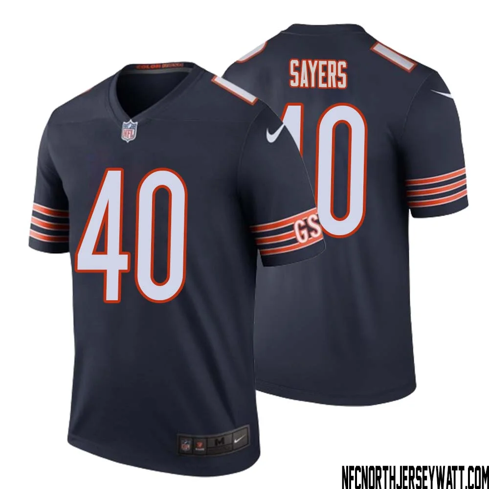 Gale Sayers No 40 Men Navy Chicago Bears Color Rush Legend Jersey